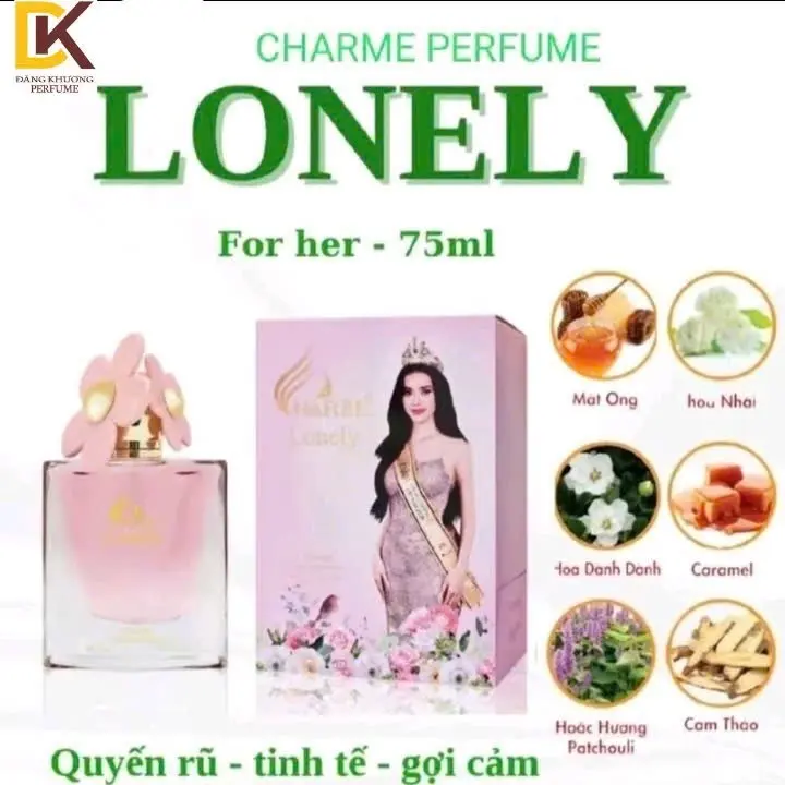 CHARRME PERFUME Nước Hoa LONELY 75ml dành Cho Nữ xịt thơm[tăng Kèm 1 chai nước hoa 10ml ngẫu nhiên]