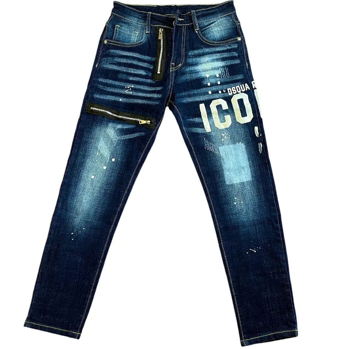 quần jean size nhỡ icon có khoá đùi chất vải cotton co giãn nhẹ nhàng phom dáng chuẩn