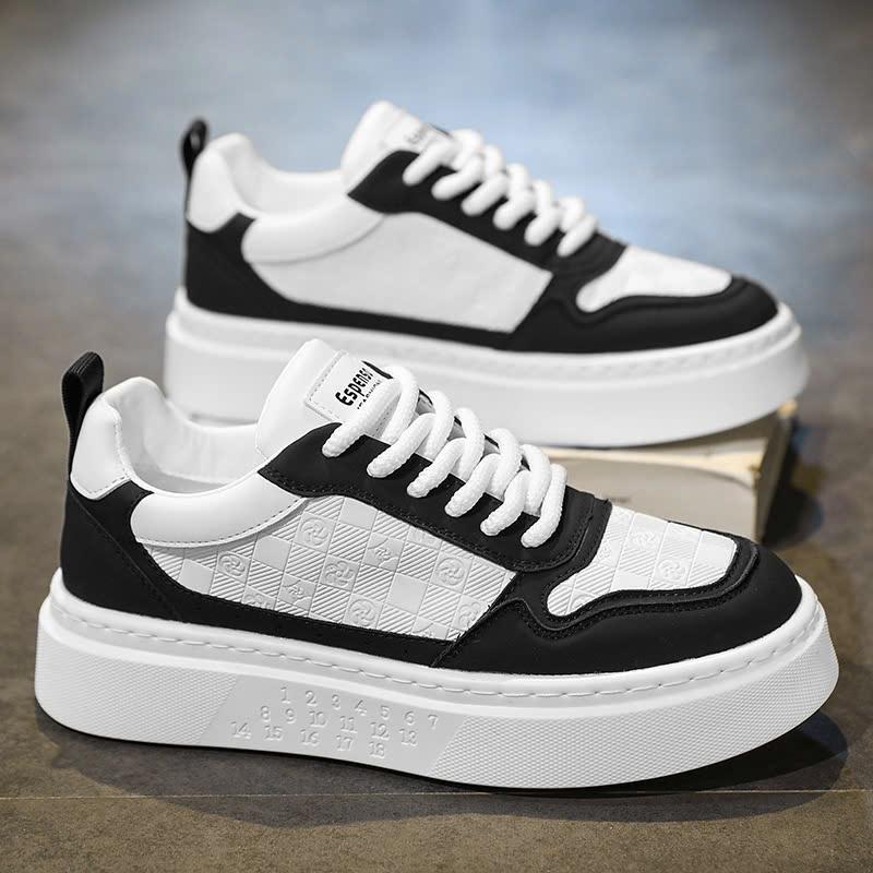Giày sneaker nam LAKINTA màu trắng đen đơn giản G225