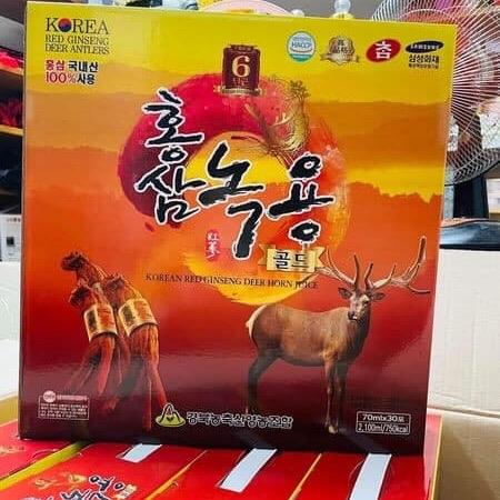Nước Hồng sâm Nhung hươu hộp 30 gói Hàn Quốc Người lớn Kiểm soát huyết áp Sức khỏe não bộ Thanh lọc 1