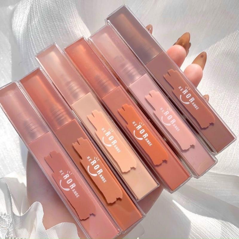 Son Kem Lì HerOrange Thân Vuông Siêu Xinh, Mềm Mịn Môi 2.2g Trang Điểm Nữ vỏ  son Cosmetic Mỹ Phẩm Women Son Môi