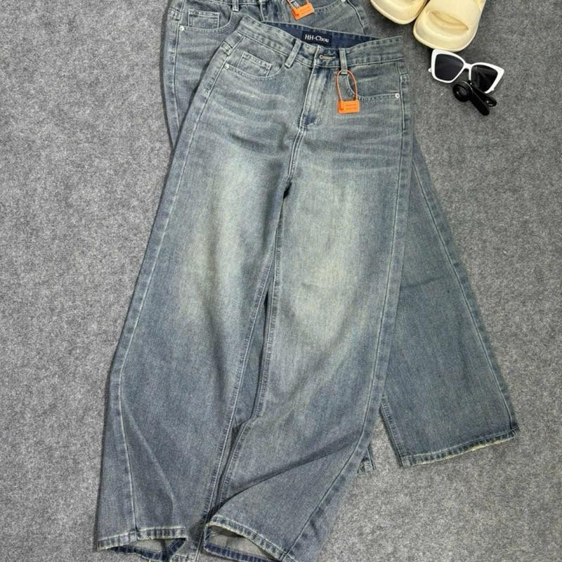 KANG (S-2Xl) Quần Jeans Suông Rộng Màu Lạ dơ nhẹ Chất jeans mềm K3242 2