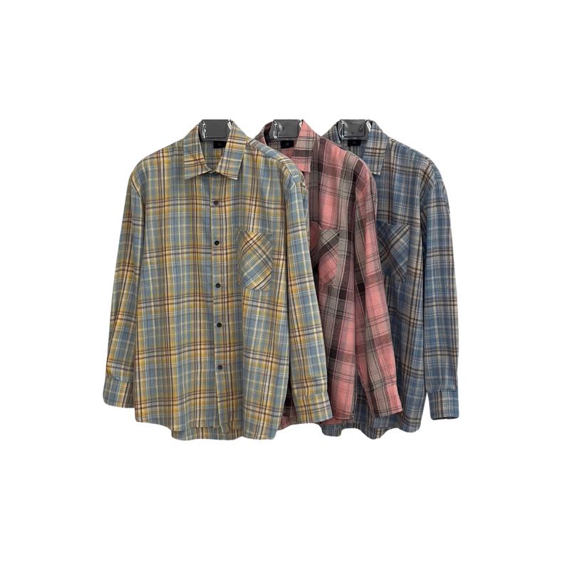 Áo sơ mi Flannel Tanzo Odin Club Áo sơ mi dài tay nam nữ unisex chất liệu vải Thô Kẻ