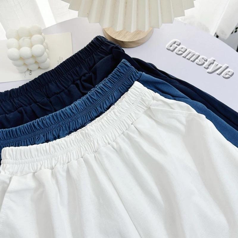 XIAO - Quần Đùi Nữ, Quần Sooc Mặc Nhà Chất Cotton Họa Tiết Trơn Đơn Giản 1