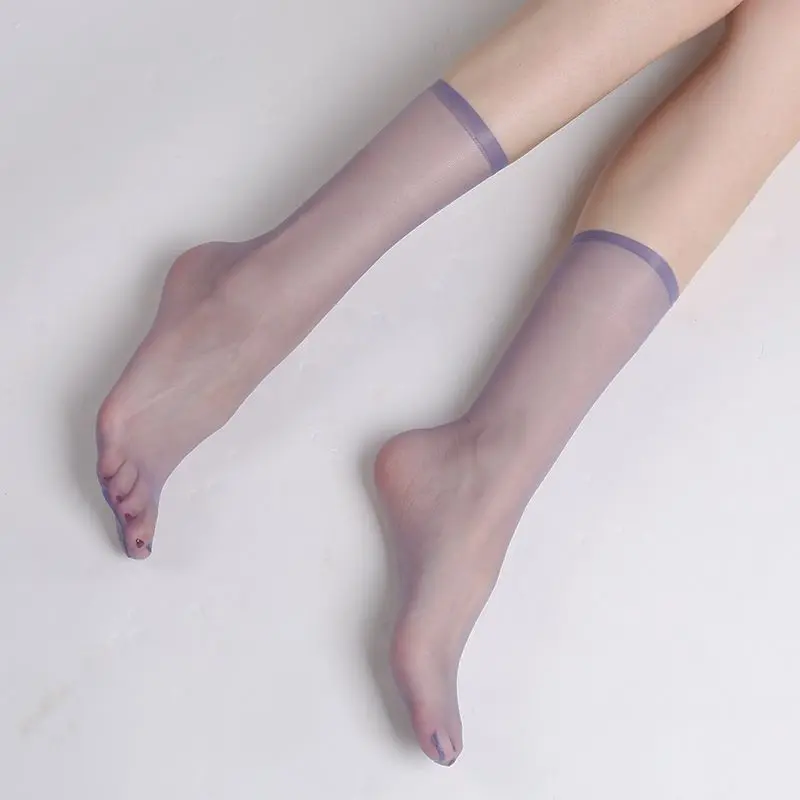 Tất Giữa Bắp Chân, Tất Lụa Pha Lê, Dành Cho Nữ, Siêu Mỏng, Gợi Cảm, Màu Nude Mới, Vô Hình, Trong Suốt, Tất Liền Mạch, Thích Hợp Cho Mùa Hè, Được Thu Thập Bởi 1694 Người