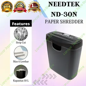 Strip Cut Paper Shredder Needtek ND-30N Mesin Penghancur Kertas ND30N