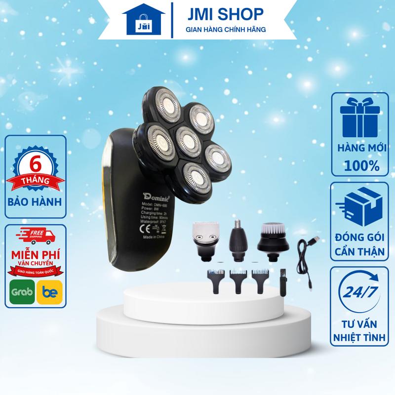 Máy cạo đầu trọc, cạo râu 6 lưỡi, chính hãng DOMINIC DMN686 máy cạo sạch sat chân tóc - JMI SHOP