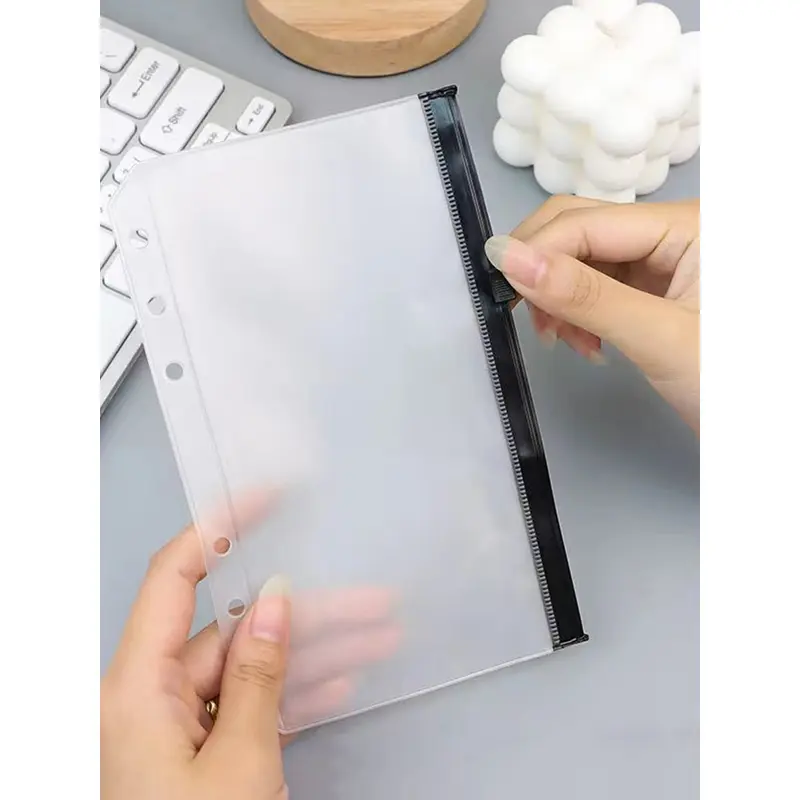 ziplock binder/Kantong Serbaguna Pouch Zipper Ziplock Warna Binder 6 Ring A6/A5-coco market 8
