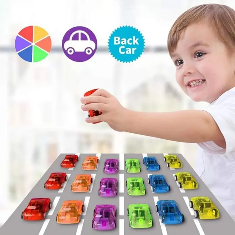 10 Counts Pull Back Cars, Pull Back Racing Vehicles Mini Car Toys for Kids Birthday Party (Random Color and Shape) 4