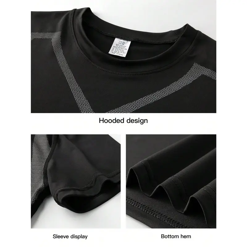 1pc Men's Compression Short Sleeve Base Layer Tight Fit Activewear For Core Workout 7