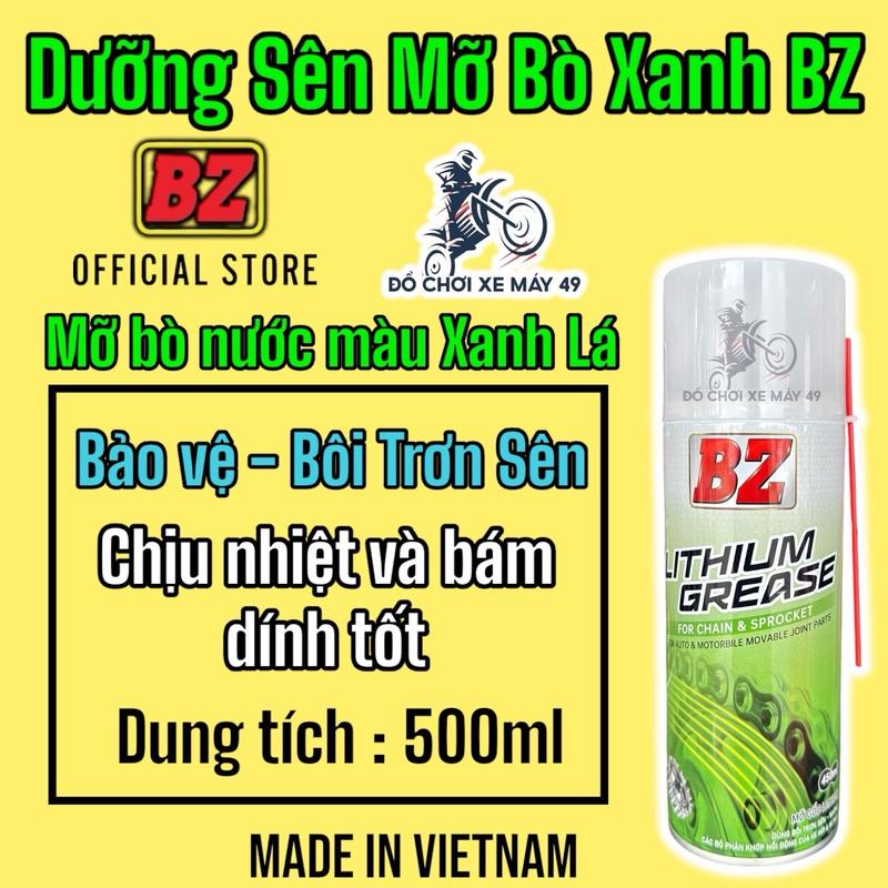 Dưỡng Sên Bz Mỡ Bò Xanh Lá Nước dạng xịt 450ml Chống Văng Bám dính tốt chính hãng Bz duong sen