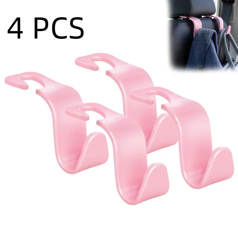 Universal Car Headrest Hook, S-shaped Design Car Back Seat Organizer Hanger, Rotatable Clamp-on Car Storage Hook for Bag Purse Cloth Grocery 4