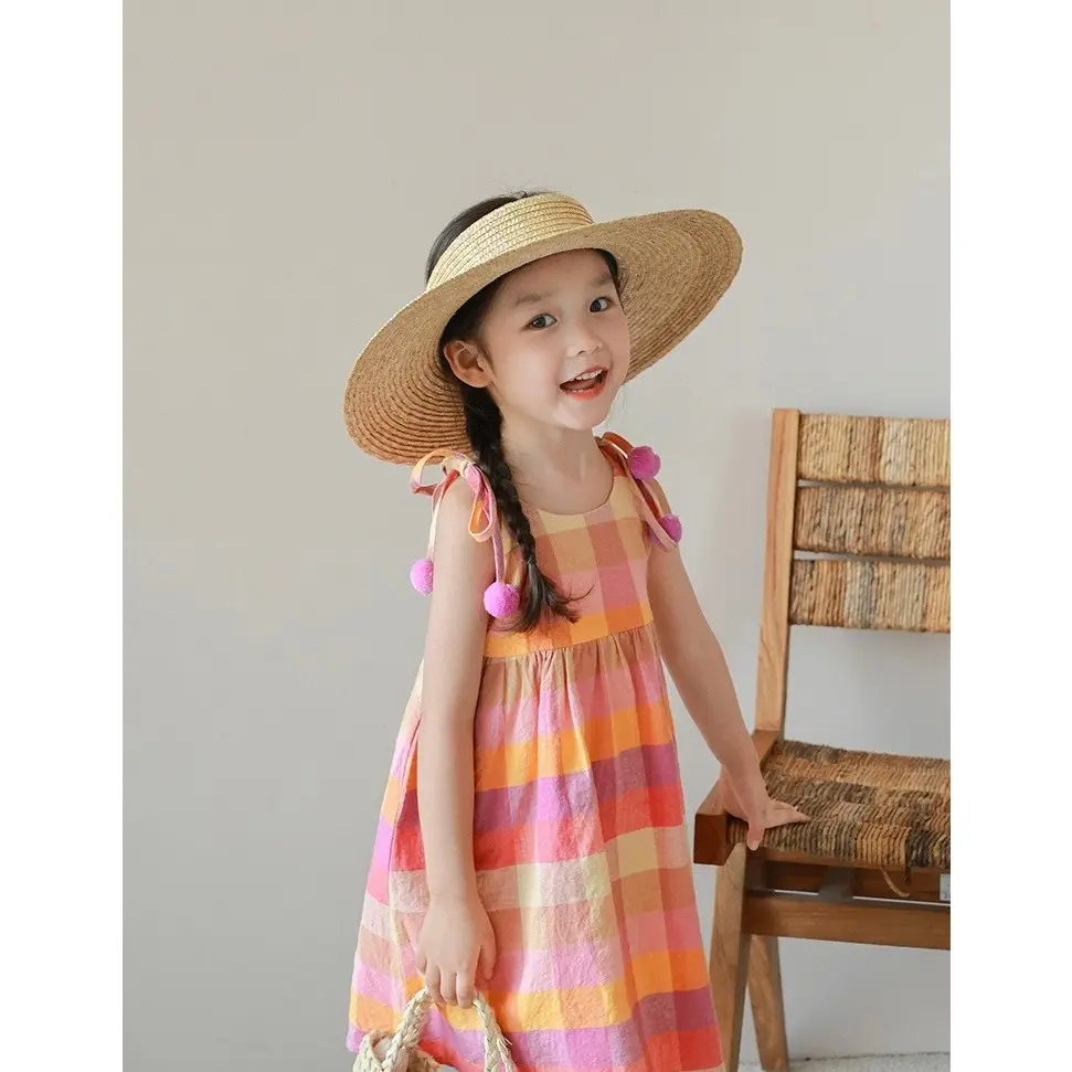 Váy 2 dây họa tiết caro cực xinh cho bé gái từ 8-45kg cao cấp Happy Kids G49