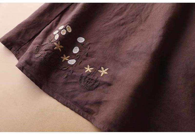 Product Introduction of Váy Thêu, Chất Liệu Cotton Và Vải Lanh, Kiểu Xếp Ly Váy xòe Cạp Cao Co Giãn Nửa Mỏng Và Dáng Rộng Rãi, Váy Chữ A Thường Ngày Nghệ Thuật, Phong Cách 2024 20