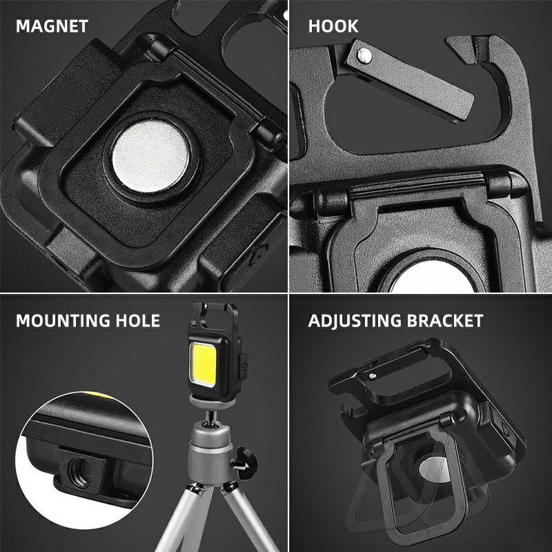 Mini COB keychain light rechargeable lampu LED cas mini lampu led gantungan kunci lampu camping emergency 2