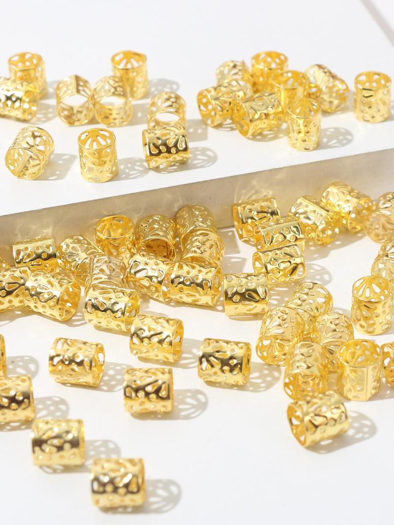 Product Introduction of 60pcs Gold Color Hair Rings For Braids, Punk Street Style Women's Hair Accessories For Festival 10