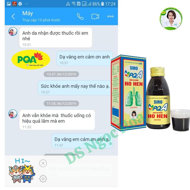 Ho hen PQA hỗ trợ người ho hen, khó thở, hen suyễn, hen phế quản, viêm phổi tắc nghẽn mạn tính COPD. thuốc  ho 4