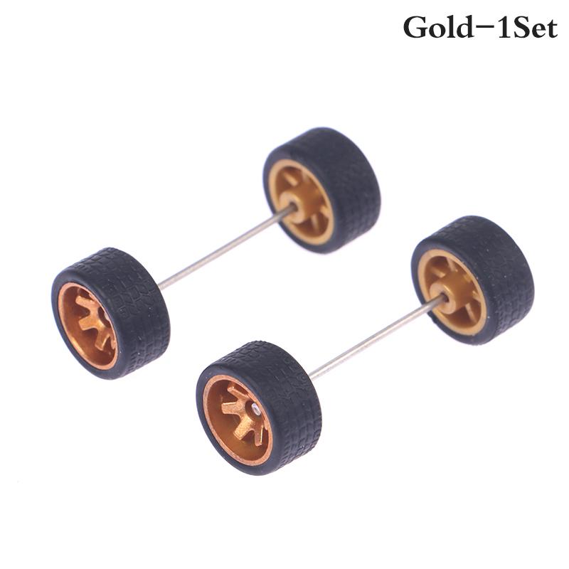 Product Introduction of 1Set 1:64 Car Wheels For Hotwheels Rubber Tire With Wheel Axle Model Car Modified Part DIY Racing Vehicle Toys 25