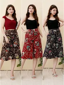 Kulot batik dewasa bahan katun streach Celana Kantong