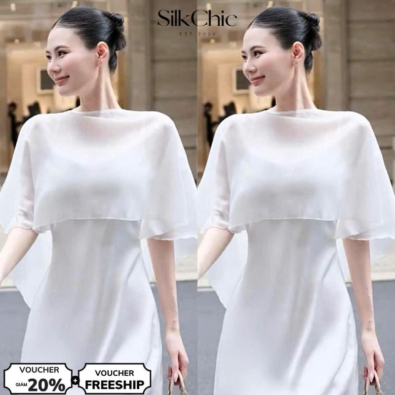 Lẻ Áo Choàng Váy Lụa Dáng Dài SC674 Áo Choàng Dài Phủ Lưng Dáng Dài
