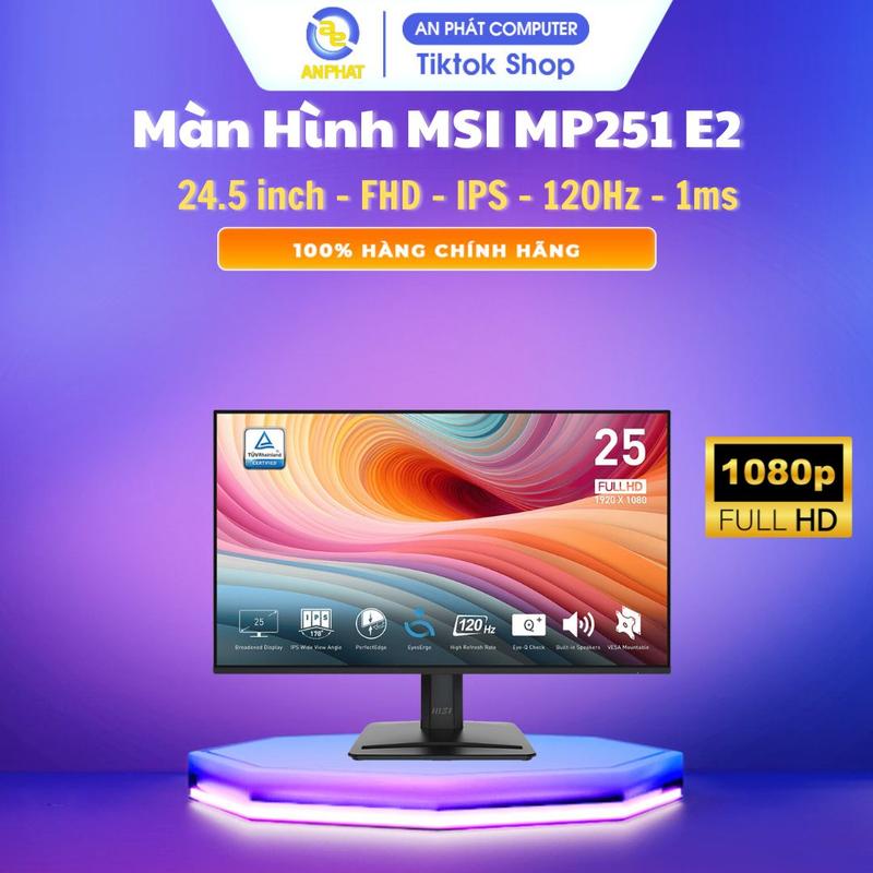  Màn Hình MSI PRO MP251 E2  24.5 inch - IPS - FHD - 120Hz - 1ms - Speaker   