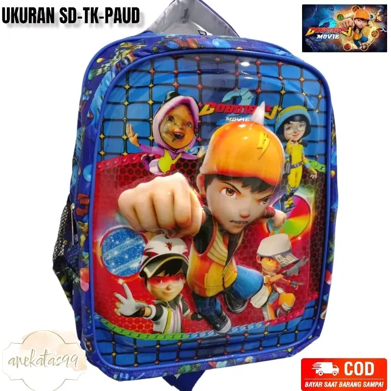 tas anak sekolah sd tk dan paud 3d led boboiboy Tas Punggung Karakter Kartun Setrip Fashion Aksesoris