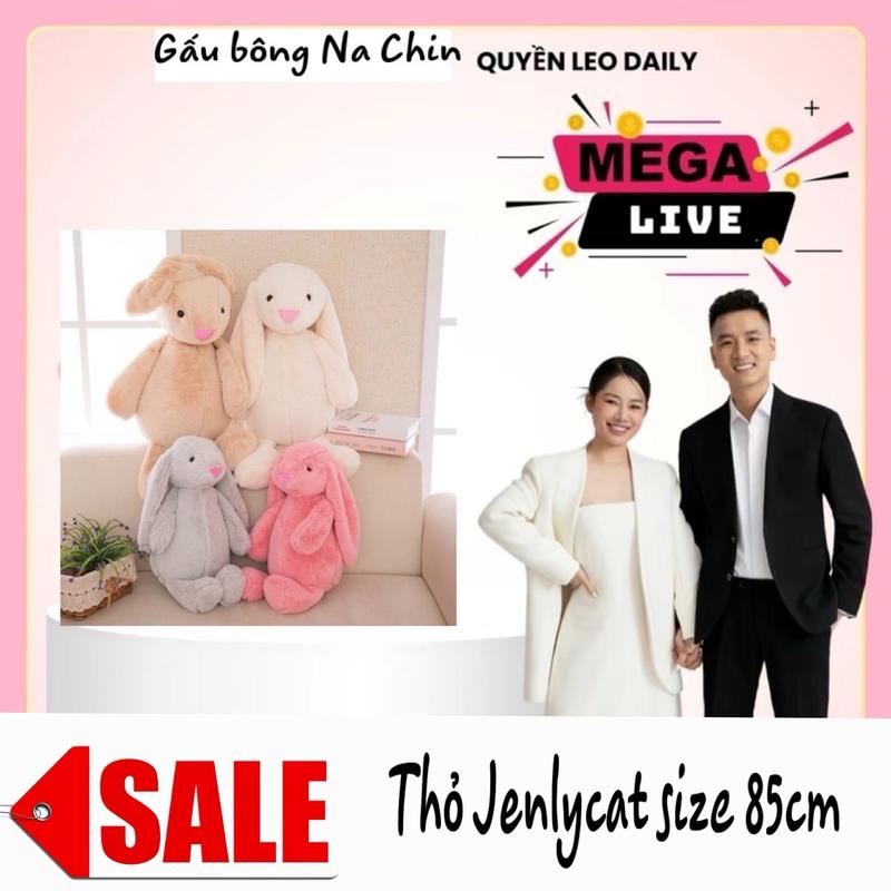 Thỏ Bông Jellycat Size 85cm , Hàng QC Cao Cấp , Chất Lông Mềm Mượt , Êm Ái, Làm Quà Tặng , Trang Trí, Thú Nhồi Bông Thú Bông Đồ Chơi Toy Voi Phát Nhạc Phát Nhạc