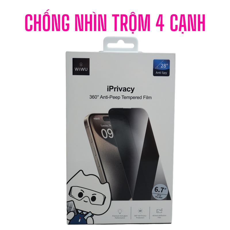 Kính cường lực chống nhìn trộm wiwu 360, chống nhìn trộm cả 4 cạnh cho iPhone | Phụ Kiện Sịn