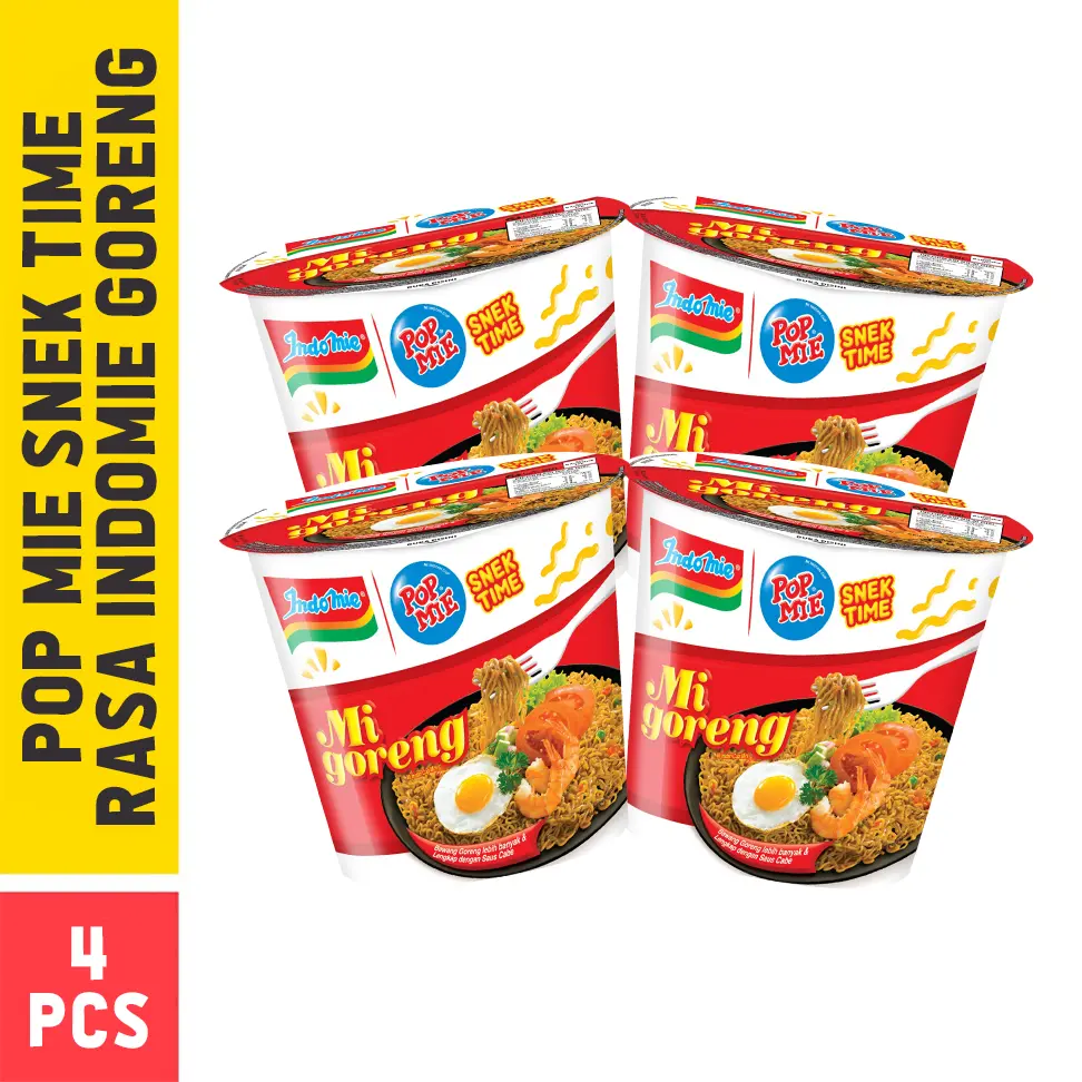 4 PCS - Pop Mie Snek Goreng rasa Indomie Goreng 43 Gr