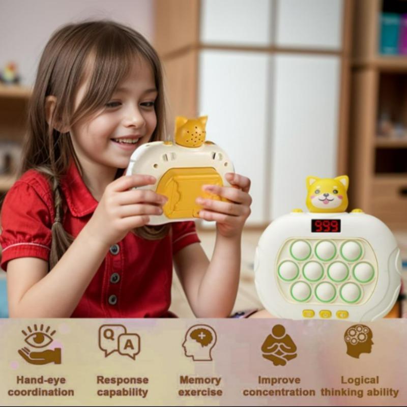 Cartoon Dog Design Fast Push Pop Game Machine, Whack-a-mole Game Machine without Battery, Stress Relief Toy for Gift, Racing Game Toys, Birthday Gifts 4