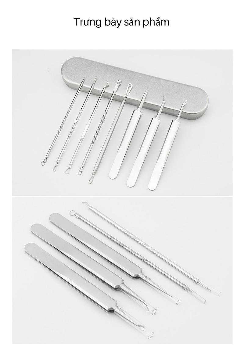 Product Introduction of Bộ Kẹp Thép Không Gỉ, 5 Chiếc, Màu Đen Và Đen, Tiện Lợi, Để Loại Bỏ Mụn Đầu Đen Và Mụn Trứng Cá, Allin 11