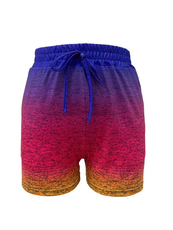 Women's Ombre Print Shorts, Casual Comfy Breathable Shorts for Daily Wear, Ladies Bottoms for All Seasons 3