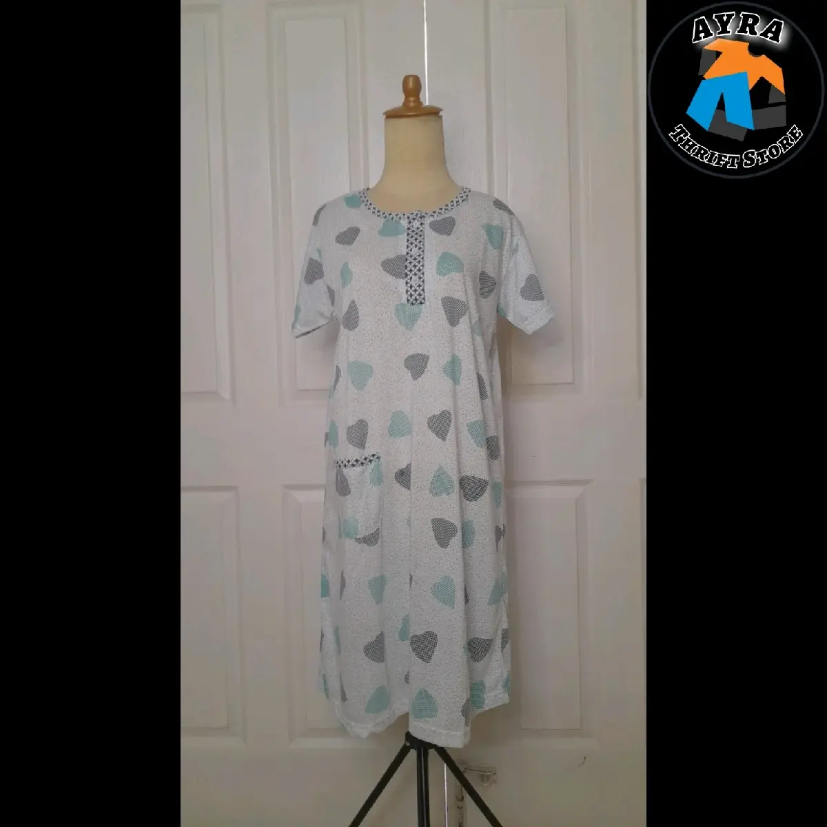 Daster/Baju Tidur/Piyama Kaos Hati Polkadot