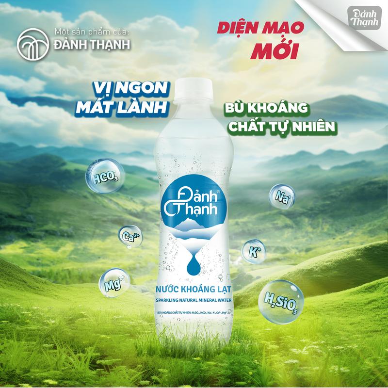 Thùng 24 chai Nước khoáng thiên nhiên bổ sung ga Đảnh Thạnh 430ml 8