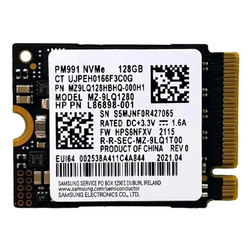 PM991 128G 2230 PCIE3.0 NVME SSD High Speed Data Transfer for Laptop Tablets Storage Hard Disk Card