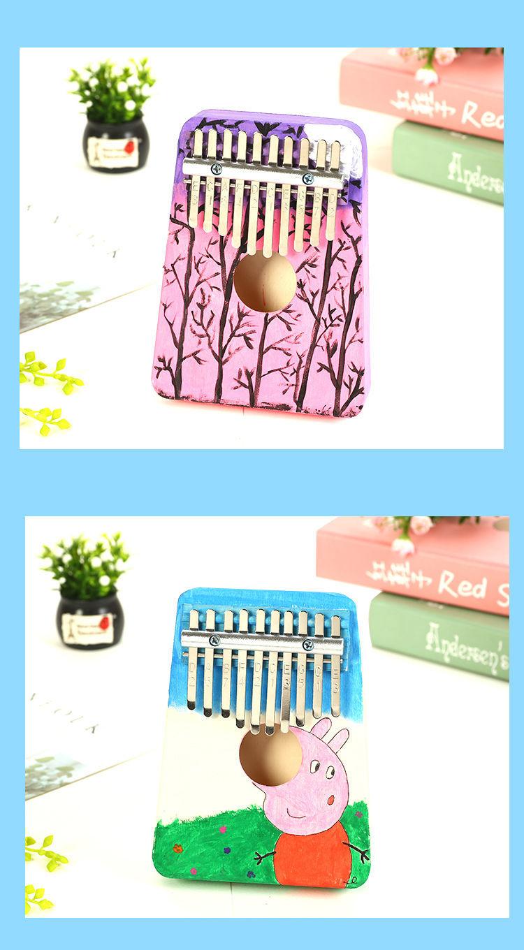 Product Introduction of Kalimba, 10 โทน 17 โทน, คนดังทางอินเทอร์เน็ตเปล่า, เปียโนนิ้วหัวแม่มือ DIY, เหมาะสำหรับการศึกษาก่อนวัยเรียนของเด็ก, ภาพวาดศิลปะ, แพ็คเกจวัสดุทำมือ 11