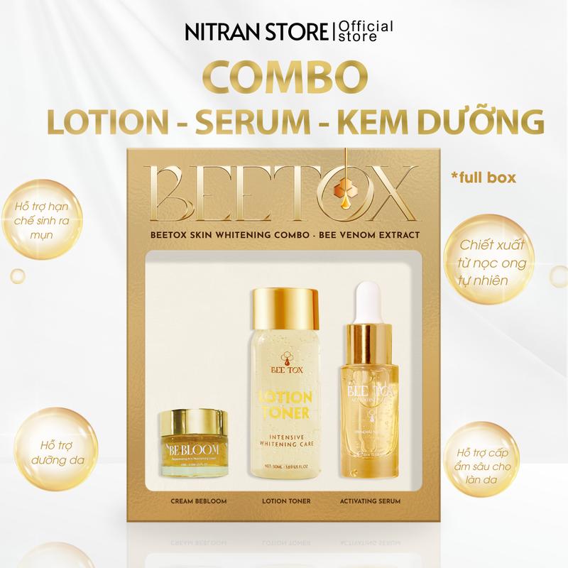 Combo 3 Sản Phẩm: Lotion, Serum, Kem Dưỡng Da - Hỗ Trợ Dưỡng Da Giảm Mụn Skincare Làm Đẹp Da Chăm Da Đón Tết
