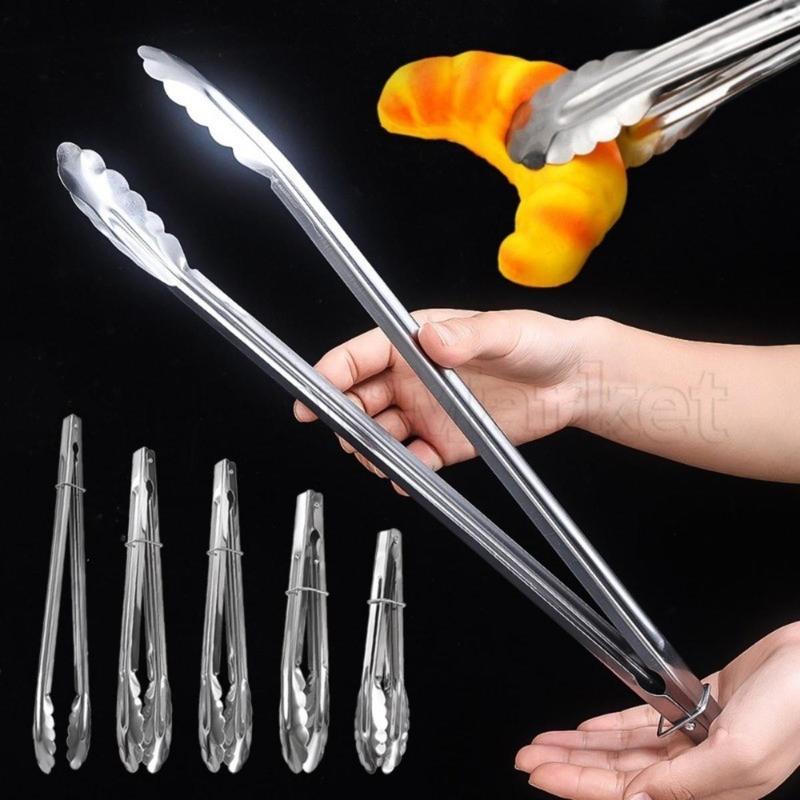 Kẹp Thịt, Dụng Cụ Nhà Bếp, Chất Liệu Thép Không Gỉ, Thích Hợp Nấu Ăn Và BBQ, Chịu Nhiệt, Cho Bánh Mì Và Salad, Kẹp Thực Phẩm, Kẹp Nướng Nướng, Dụng Cụ Nướng Thịt Chống Trượt, Dụng Cụ Nướng Thịt 0