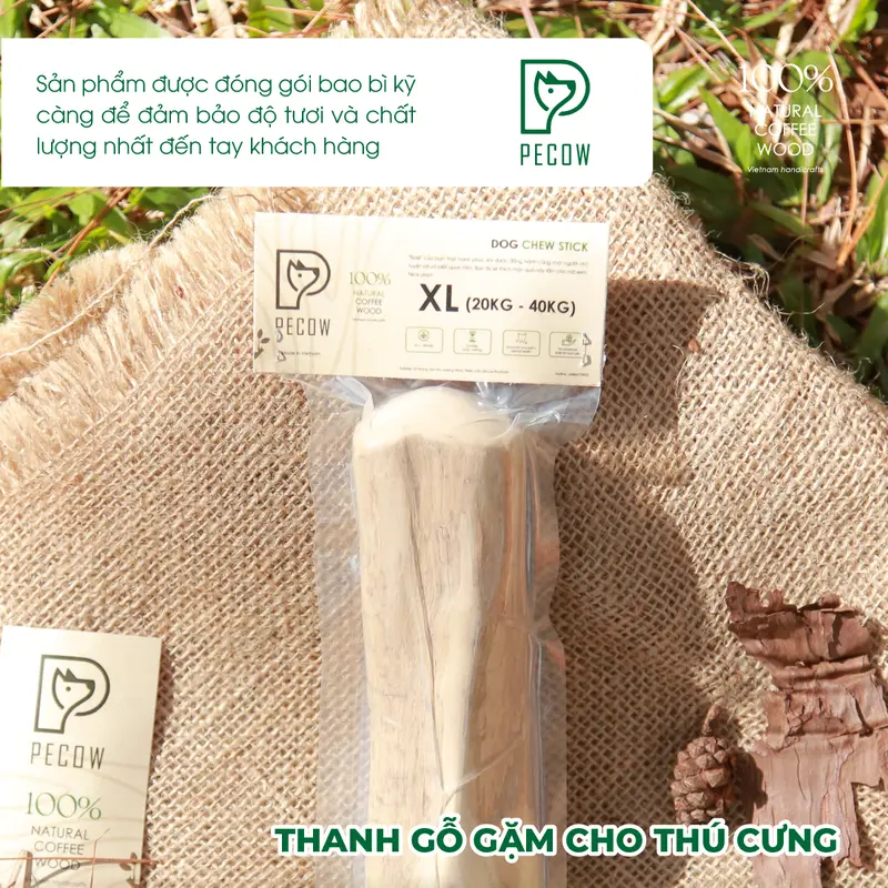 Thanh gặm cho chó bằng gỗ cà phê tự nhiên XL - Giảm căng thẳng và lo âu cat toys 4