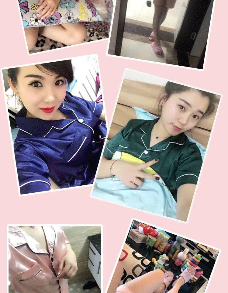 Product Introduction of Đồ Ngủ Phong Cách Hàn Quốc, Bộ Đồ Ngủ Hai Mảnh ngắn Tay Bằng Lụa Lạnh Mùa Hè Cho Nữ, Chất Liệu Lụa Nhân Tạo, Thích Hợp Cho Học Sinh, Bộ Đồ Mặc Bên Ngoài Mỏng, Đồ Mặc Nhà 4