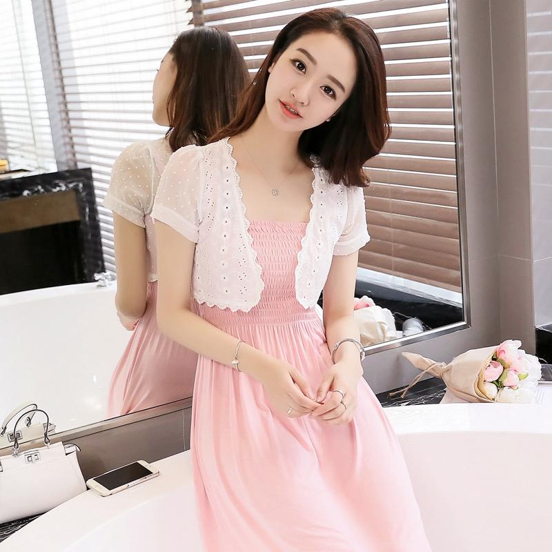 Áo Choàng Ngắn Voan, Áo Khoác Mỏng, Áo Cardigan Ren Chống Nắng, Áo Ghi Lê Nhỏ Áo Bên Ngoài, Dành Cho Nữ, Dễ Phối Đồ, Mùa Hè 2024 Women Top 2