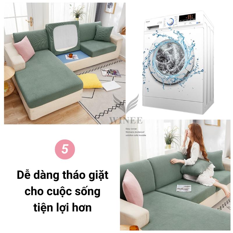Bọc đệm sofa bọc nệm, gối tựa sofa chống xô lệch vải nỉ caro dày dặn mềm mịn 8