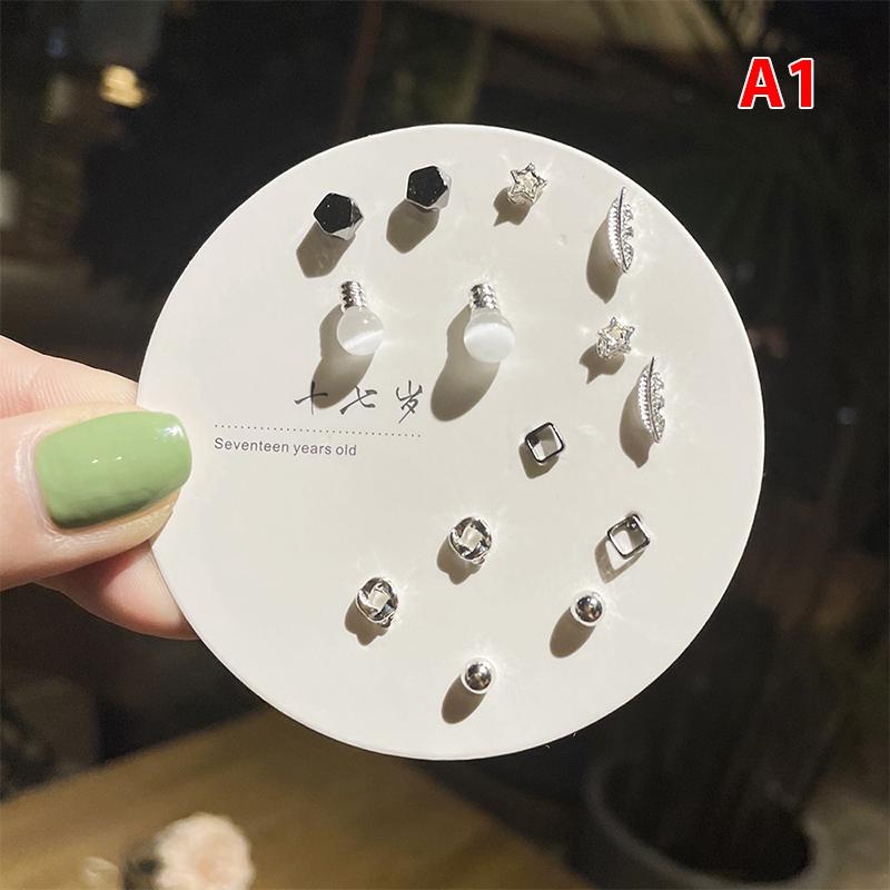 Product Introduction of Bộ Bông Tai Nữ Họa Tiết Nhỏ Thời Trang Hàn Quốc, 7 Đôi, Nhiều Đôi Bông Tai Đinh tán Hình Bướm Dễ Thương Hoa Hoa Tai Women Khuyên Tai 21