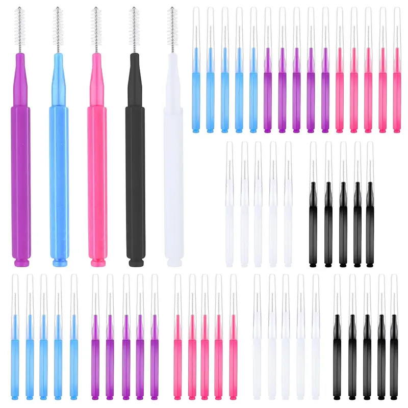 Micro Eyebrow Brush Set, 50pcs Multi-functional Eyelash Comb, Eyebrow Brush, Eye Makeup Tool for Women & Girls 0