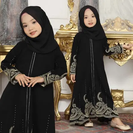 Abaya Hitam Bordir Arab Saudi Couple Dubai 03 Kids by DewiAbaya Dewasa Muslim