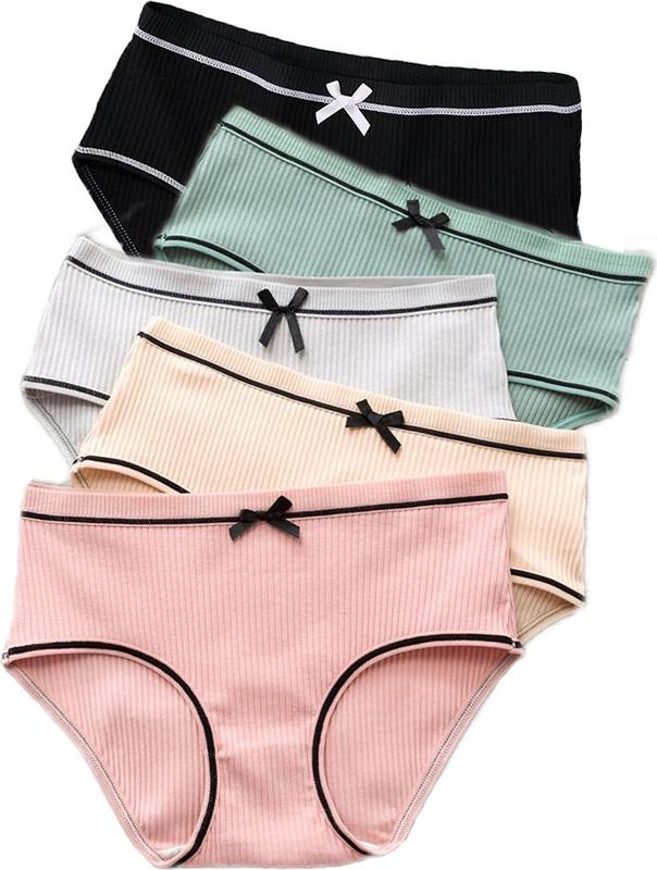 :Combo 10 quần lót Nữ  Cotton tăm viền đen co giãn(có lẻ 5 quần)- quần lót size 33kg-72kg Women