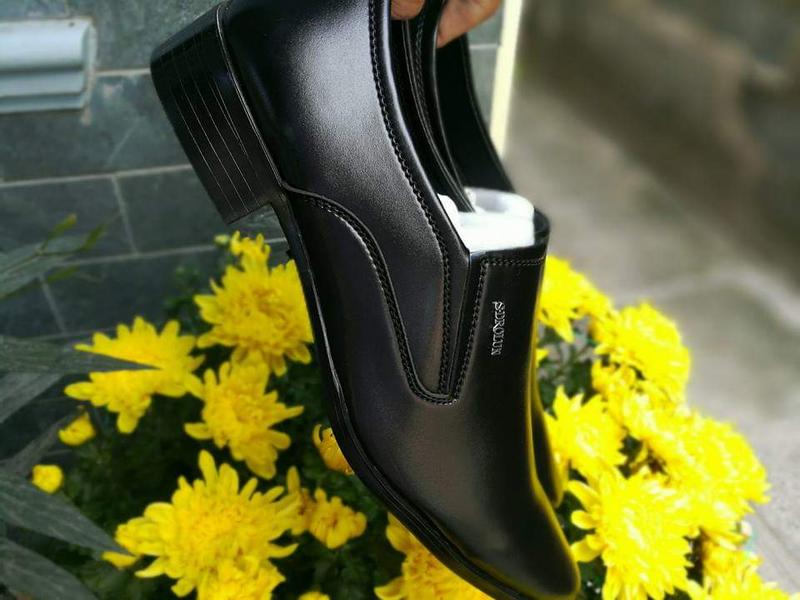 Giày tây nam da trơn mềm mũi nhọn thanh lịch đế khâu sẵng