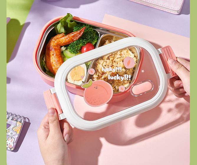 Hộp cơm inox giữ nhiệt 2 ngăn chống tràn nhiều màu LILA HCINOX2N13