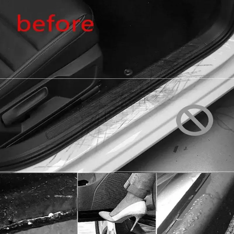 Carbon Fiber Pattern Car Sticker, Waterproof Car Door Sill Protector, Car Side Mirror Protector, Universal Car Exterior Accessories 5