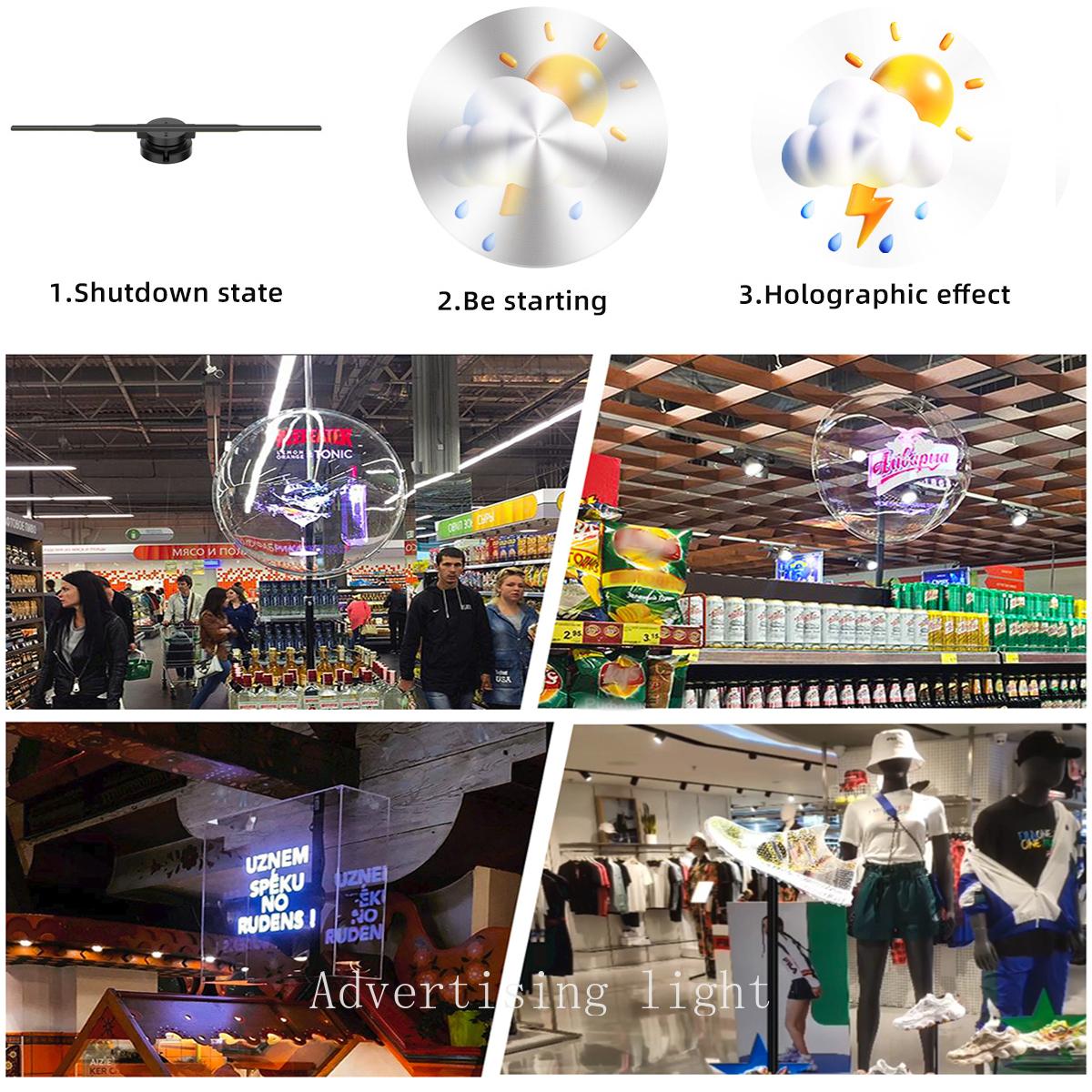 3D Hologram Fan 42CM WiFi 3D Holographic Projector Advertising Display Light HD Holographic Projector for Stores Bars Party Xmas - Image 3